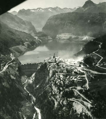 Bau des Tignes-Staudamms